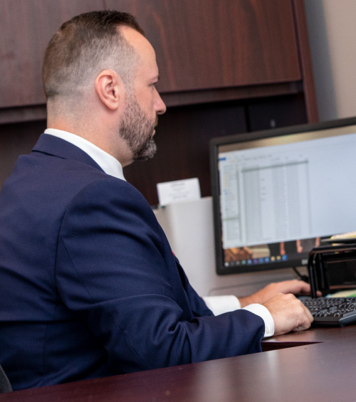 a man working at a computer